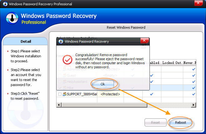 remove windows password