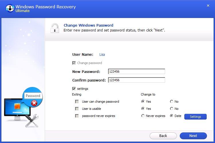 create new password