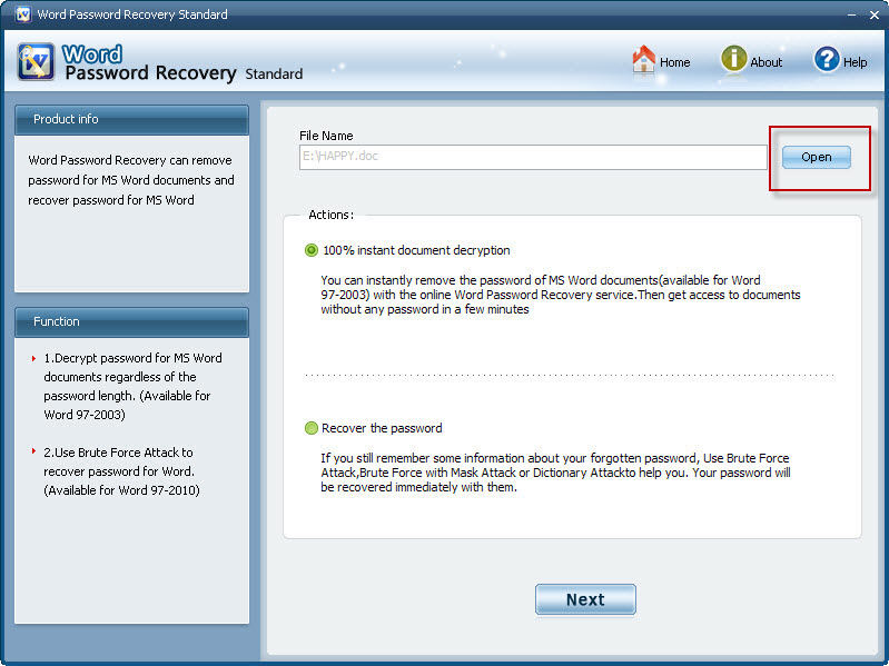 Word 2010 password Remover