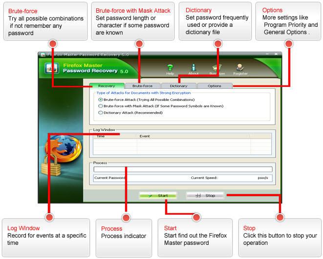 Firefox Master Password Recovery Screenshots